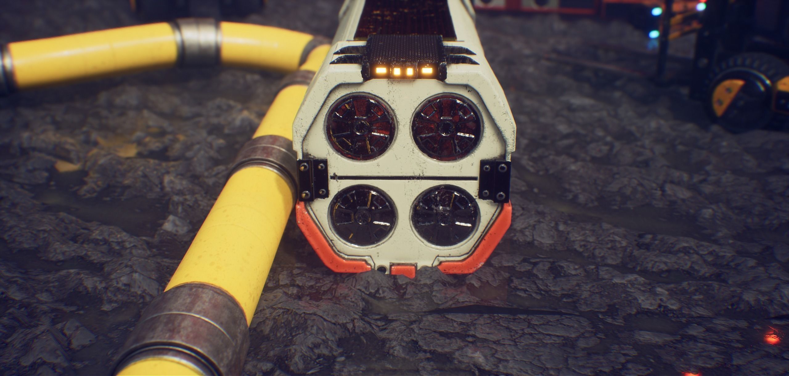 PBR Sci fi capsule Low-poly 3D model_9