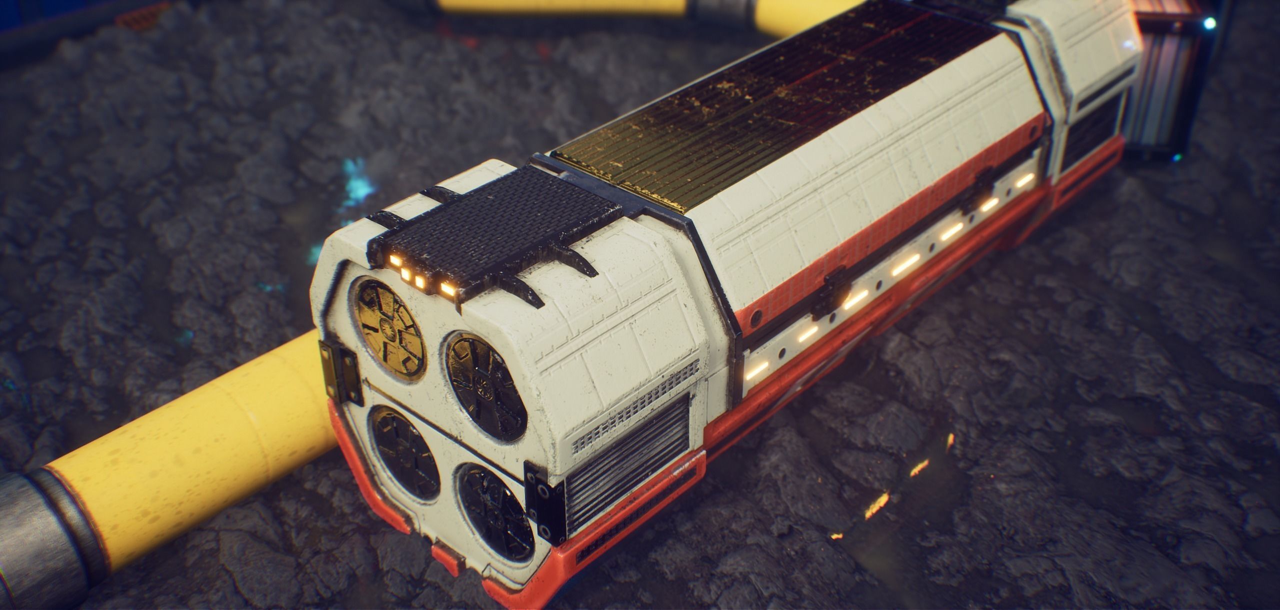 PBR Sci fi capsule Low-poly 3D model_10