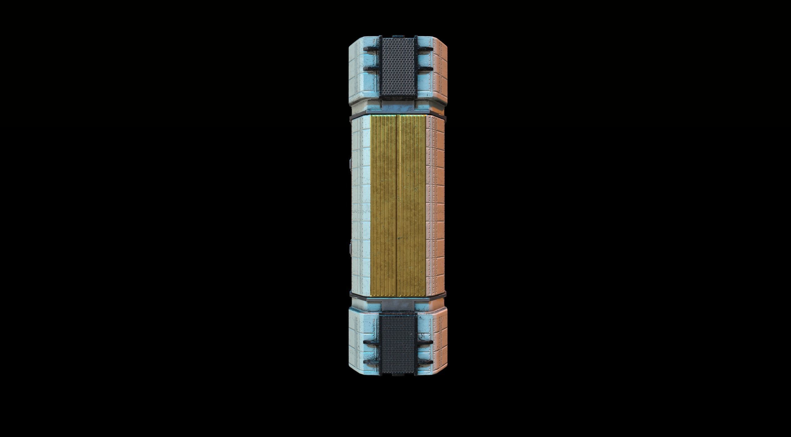 PBR Sci fi capsule Low-poly 3D model_5