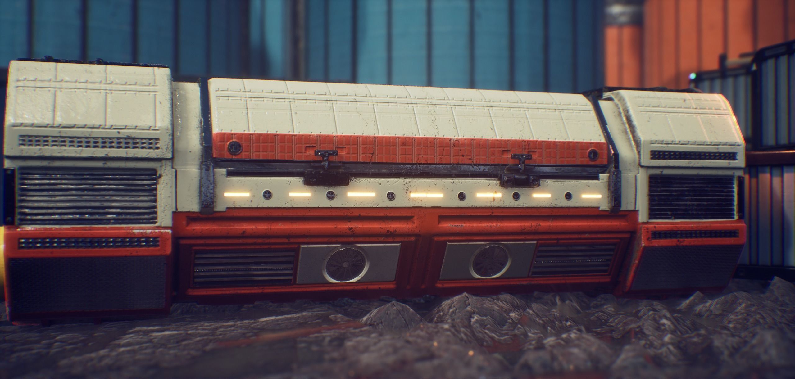 PBR Sci fi capsule Low-poly 3D model_11