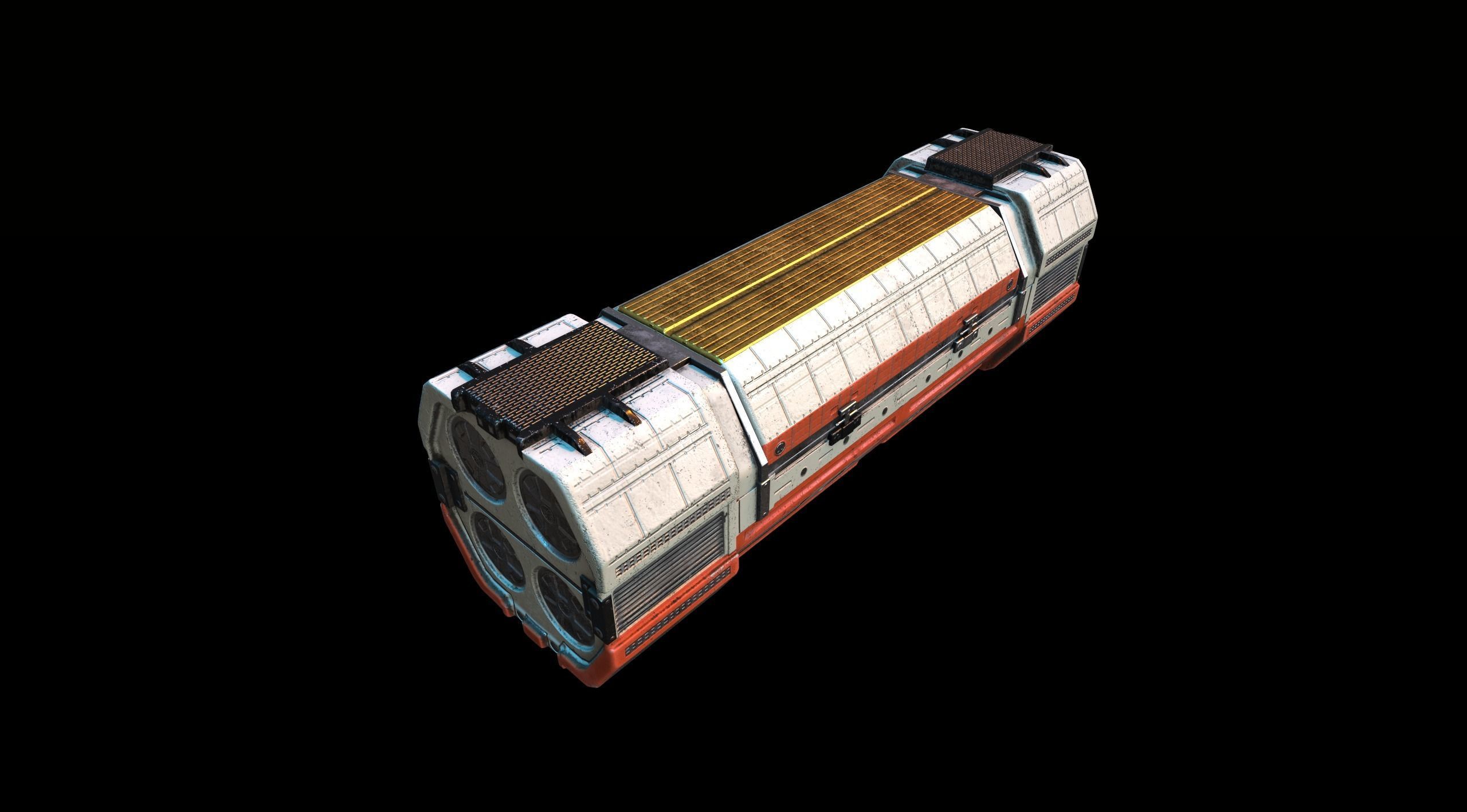 PBR Sci fi capsule Low-poly 3D model_2
