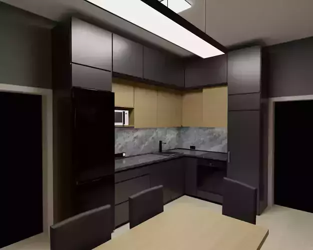 Kitchen Design PBR 3d Model