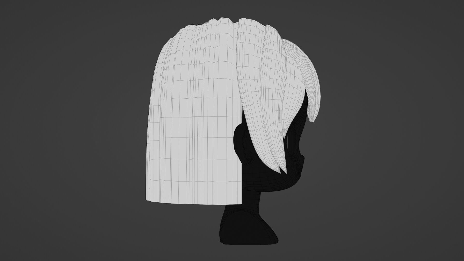 Chibi Female Hair Style 13 3D model_12