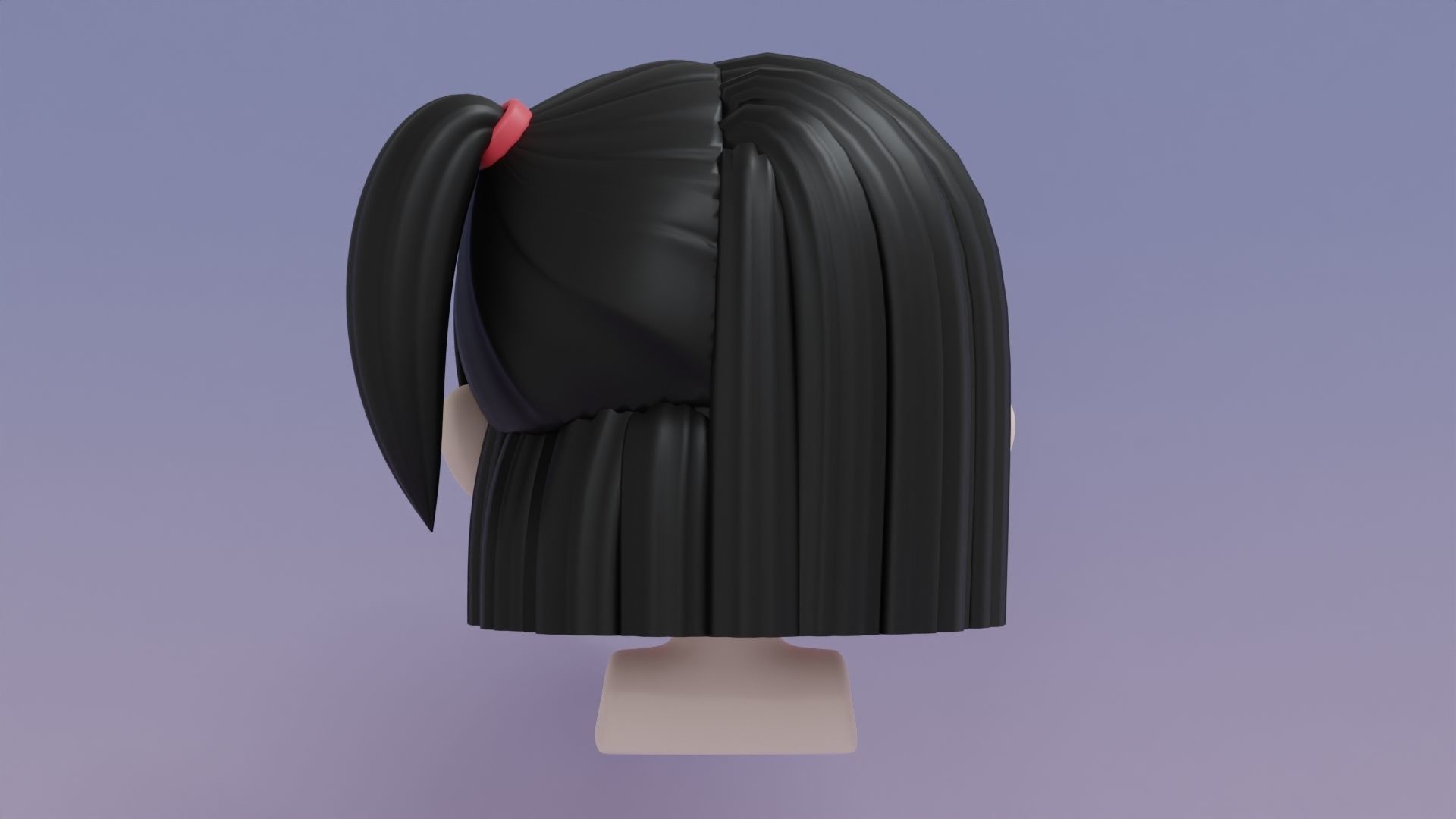 Chibi Female Hair Style 13 3D model_6