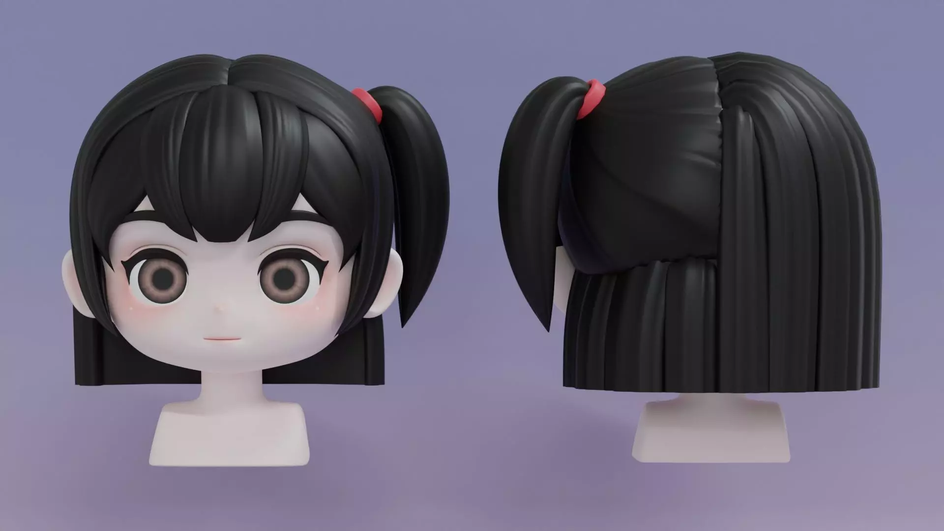 Chibi Female Hair Style 13 3D model_0