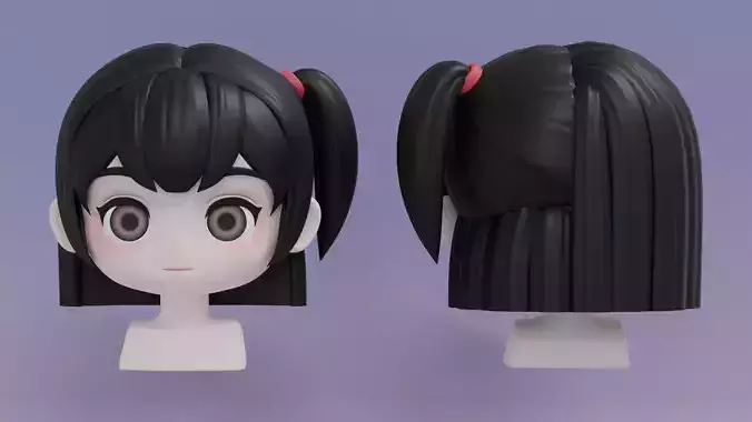 Chibi Female Hair Style 13 3D model