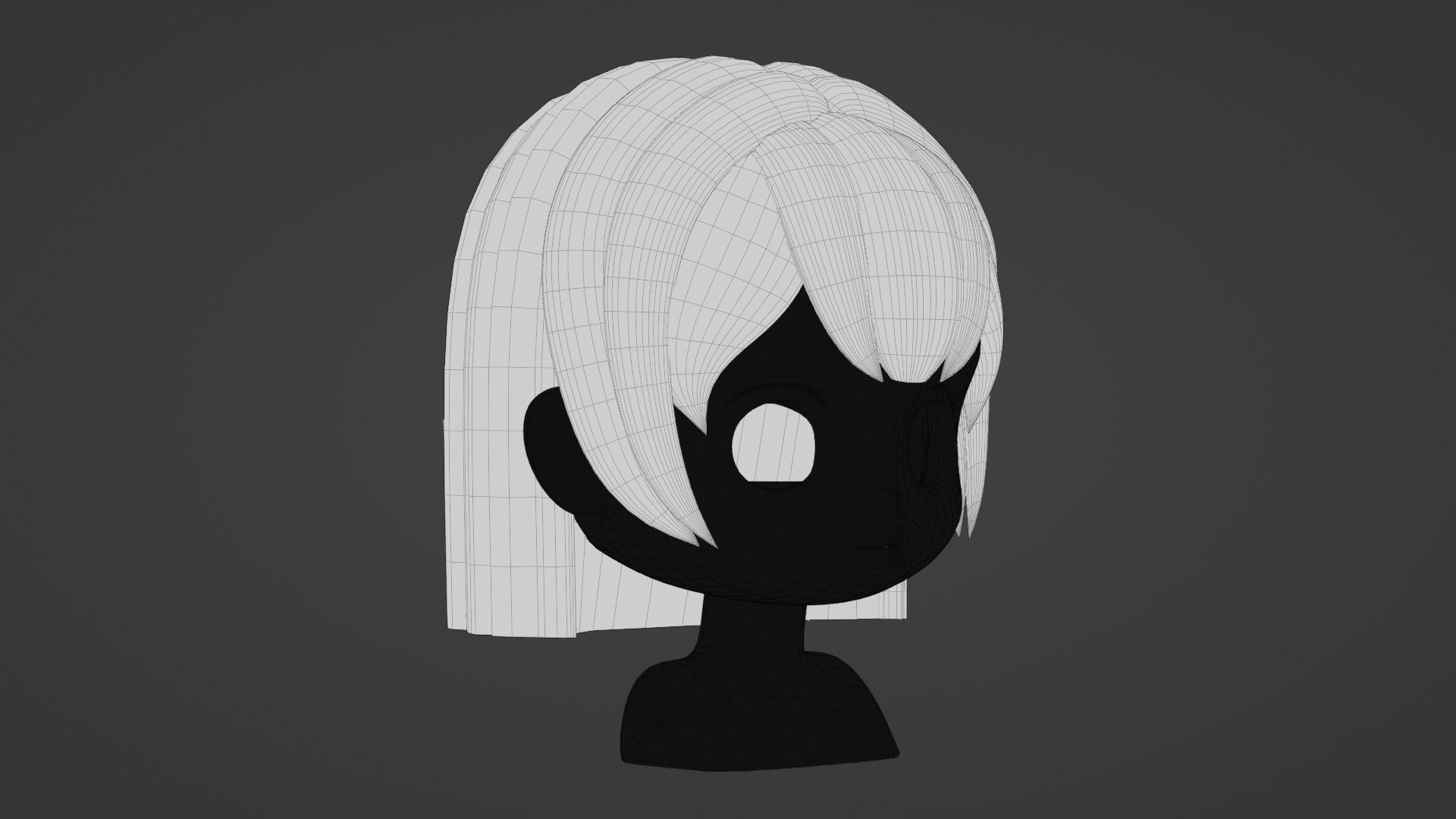 Chibi Female Hair Style 13 3D model_11