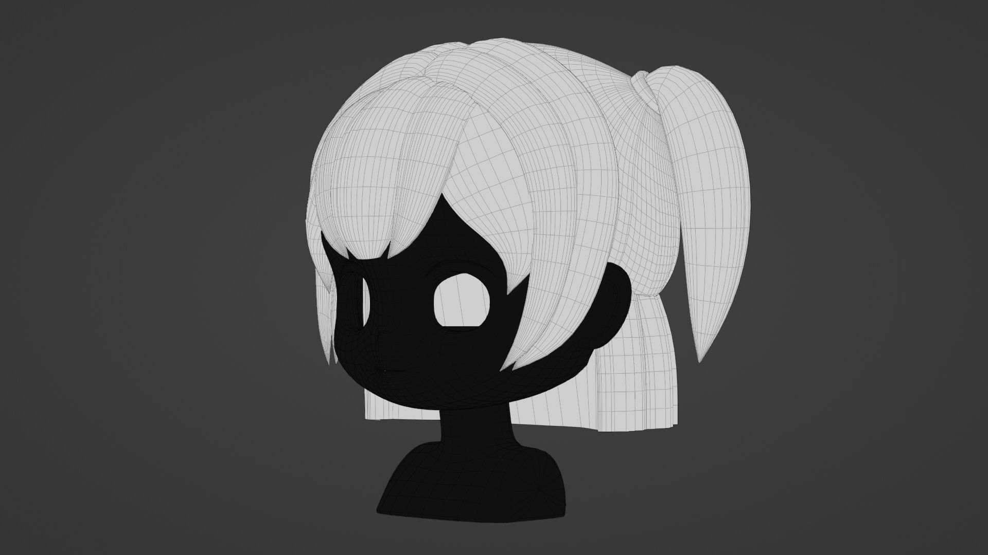 Chibi Female Hair Style 13 3D model_17
