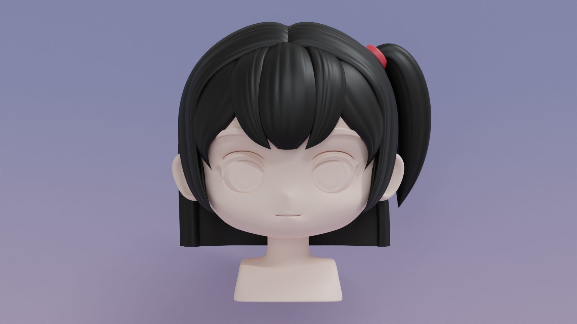 Chibi Female Hair Style 13 3D model_2