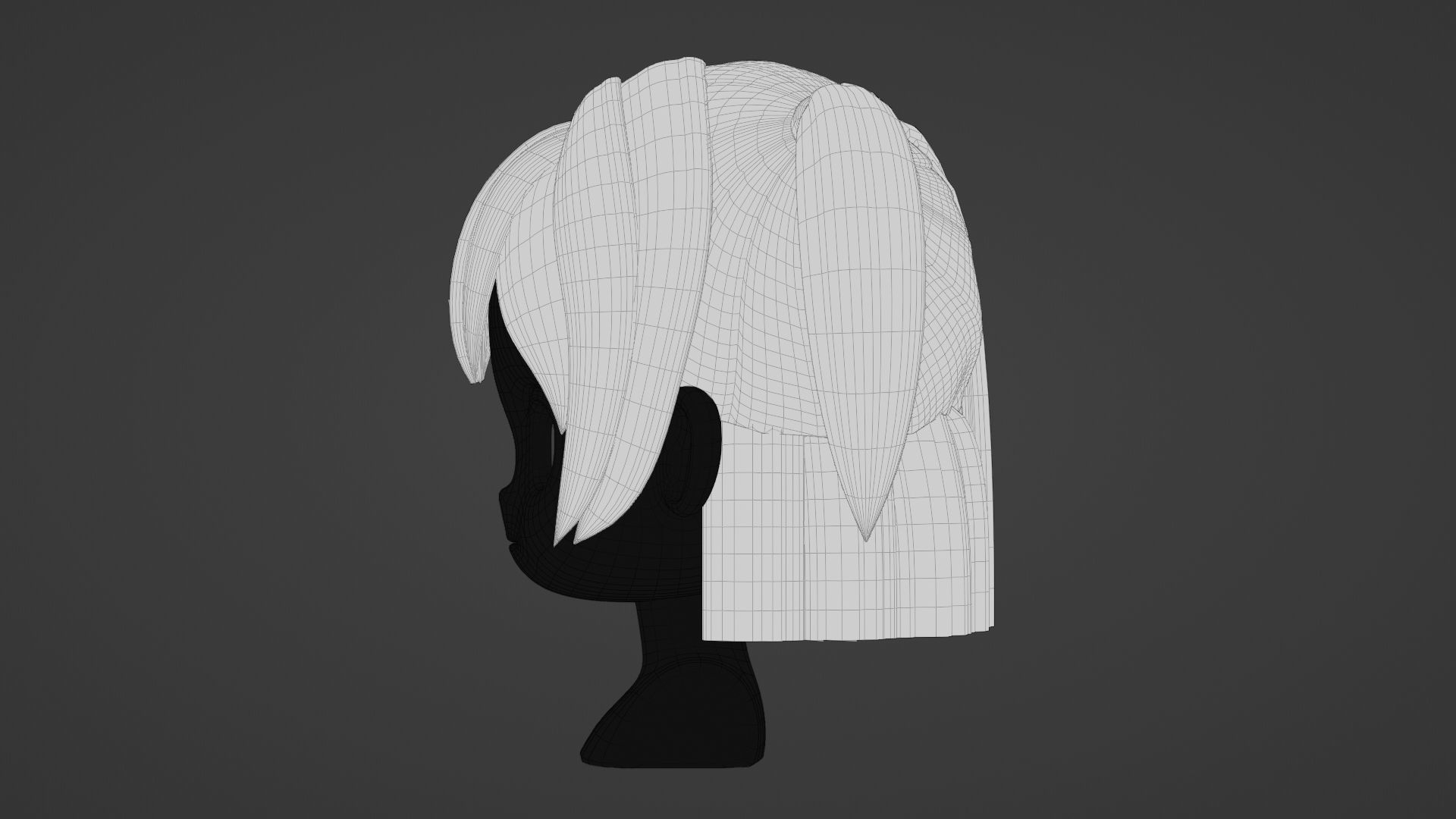 Chibi Female Hair Style 13 3D model_16