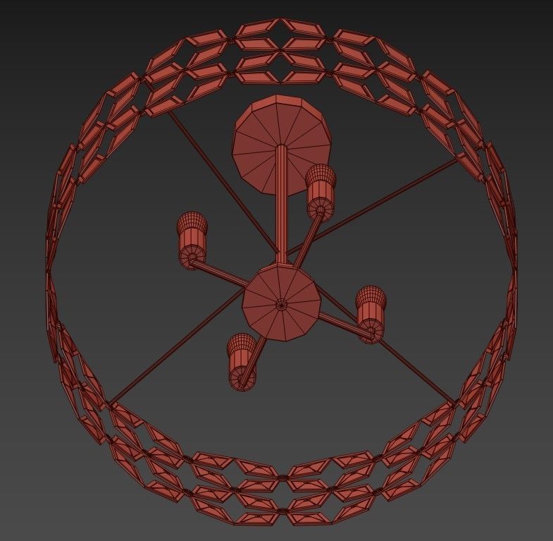 GALANTA chandelier with crystals and chrome finish 3D model_2