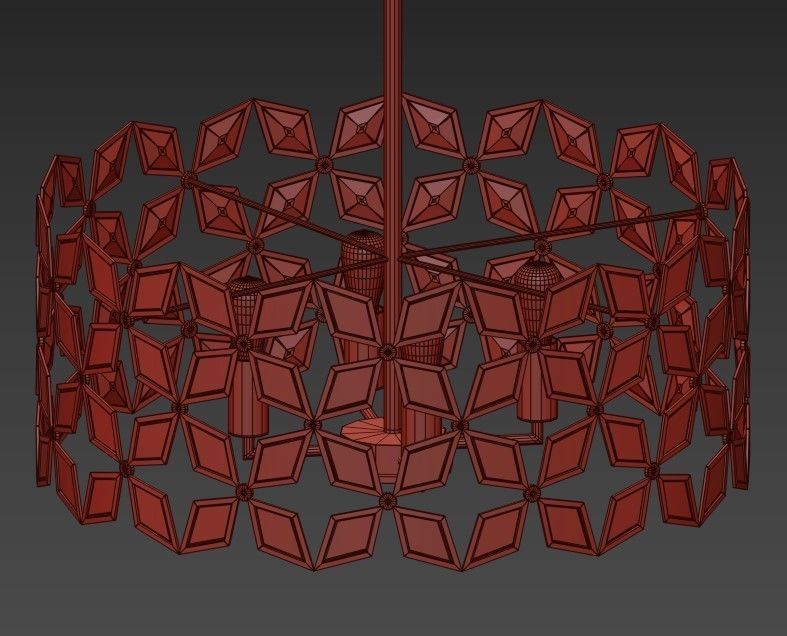 GALANTA chandelier with crystals and chrome finish 3D model_1