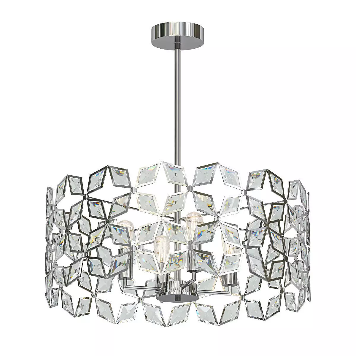 GALANTA chandelier with crystals and chrome finish 3D model_0