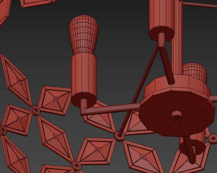 GALANTA chandelier with crystals and chrome finish 3D model_3