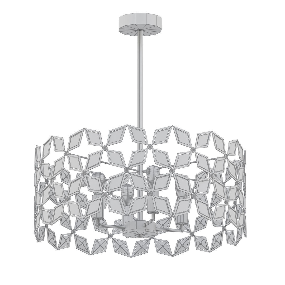 GALANTA chandelier with crystals and chrome finish 3D model_4