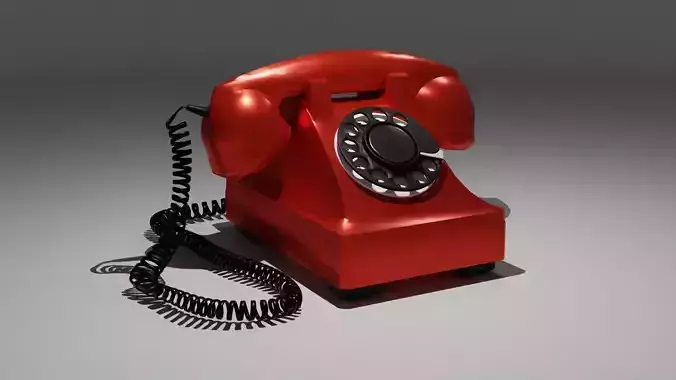 3d model of an old stationary retro phone