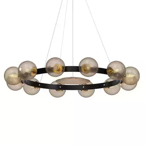 GIANTS gold chandelier with glass globes
