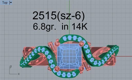 Round Twisted Diamond ring 2515 3D print model 3D print model_4