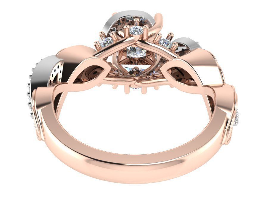 Round Twisted Diamond ring 2515 3D print model 3D print model_3