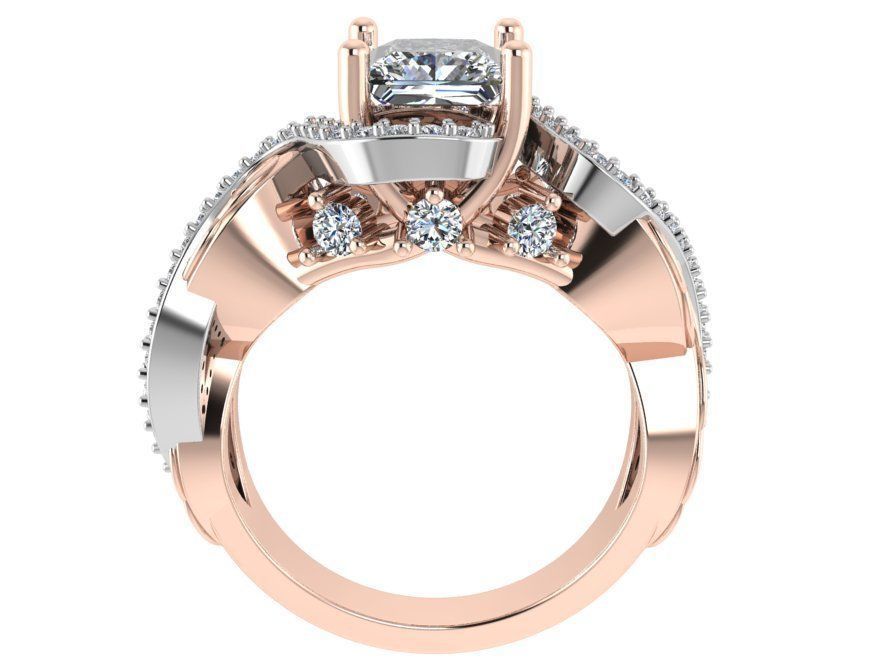 Round Twisted Diamond ring 2515 3D print model 3D print model_2