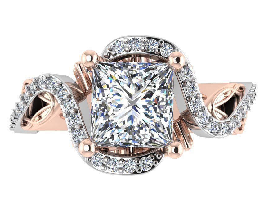 Round Twisted Diamond ring 2515 3D print model 3D print model_1