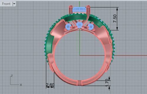 Round Twisted Diamond ring 2515 3D print model 3D print model_5