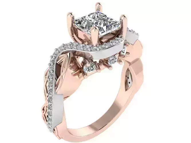 Round Twisted Diamond ring 2515 3D print model