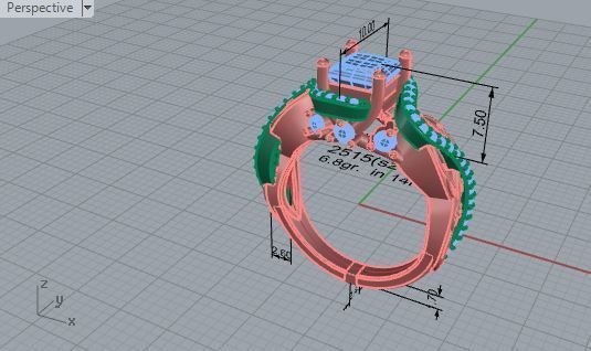 Round Twisted Diamond ring 2515 3D print model 3D print model_7