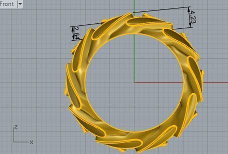 Thick Chain ring 2516 3D print model 3D print model_5