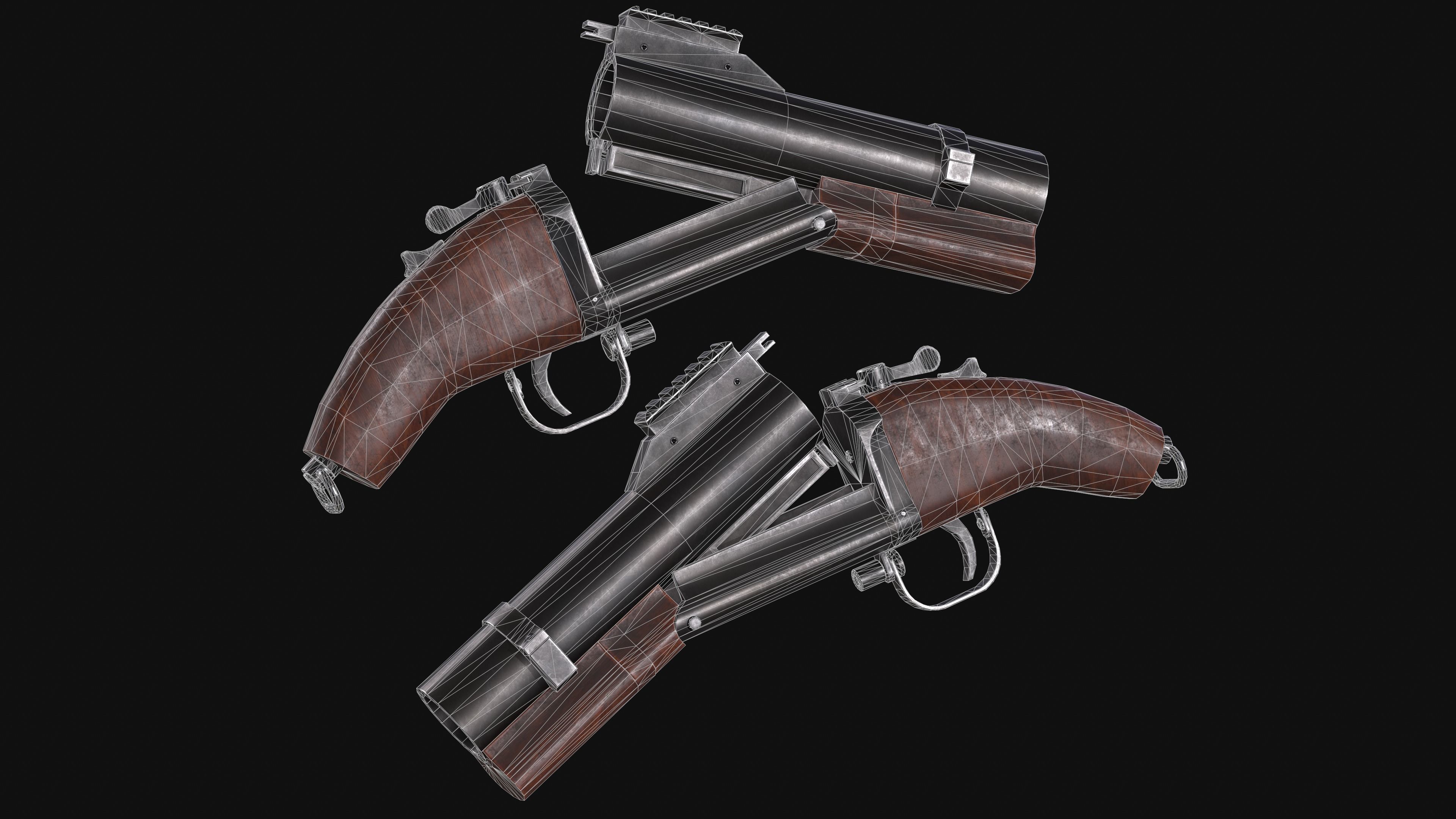 M79 Sawed-off Low-poly 3D model_5