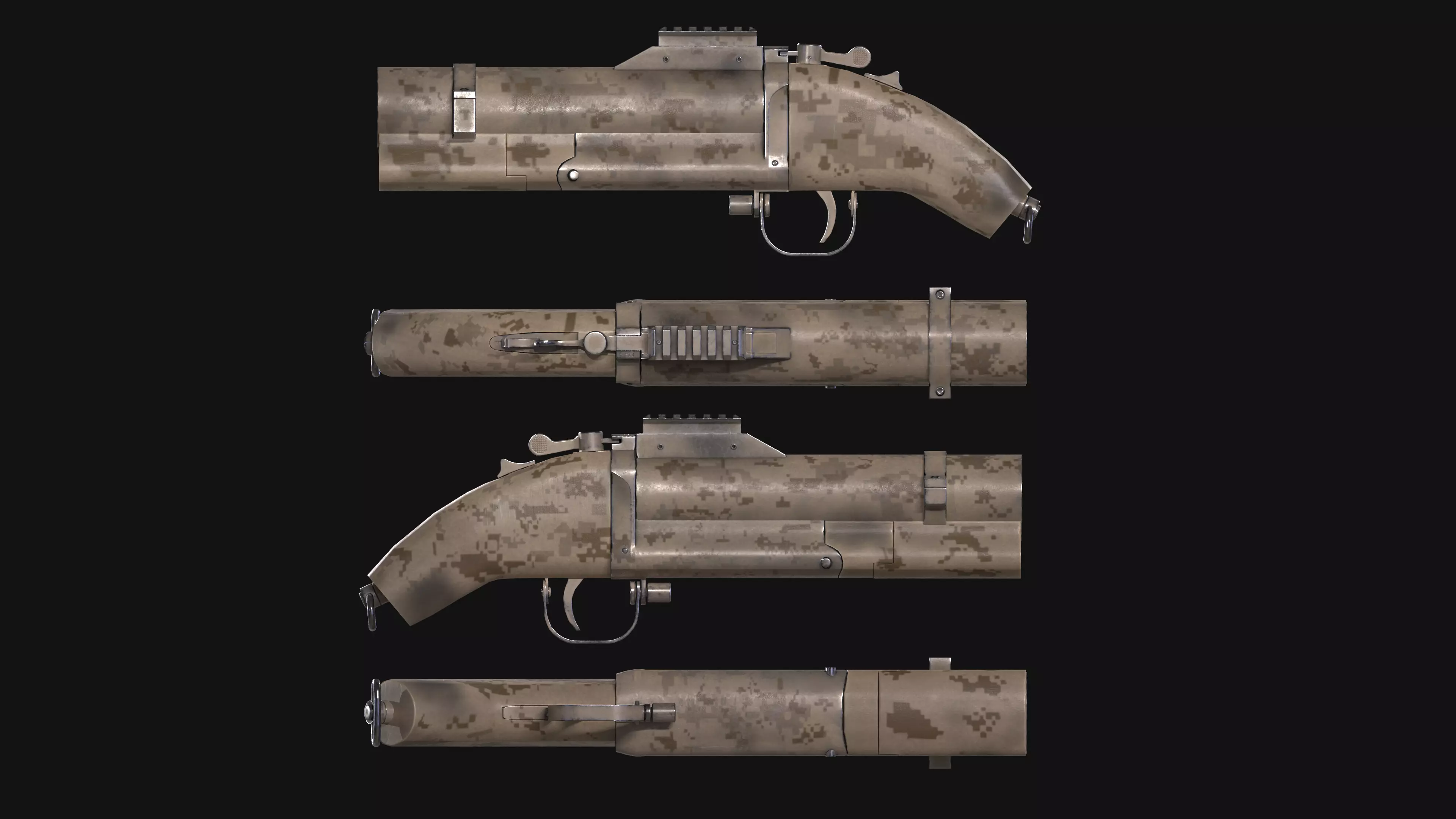 M79 Sawed-off Low-poly 3D model_0