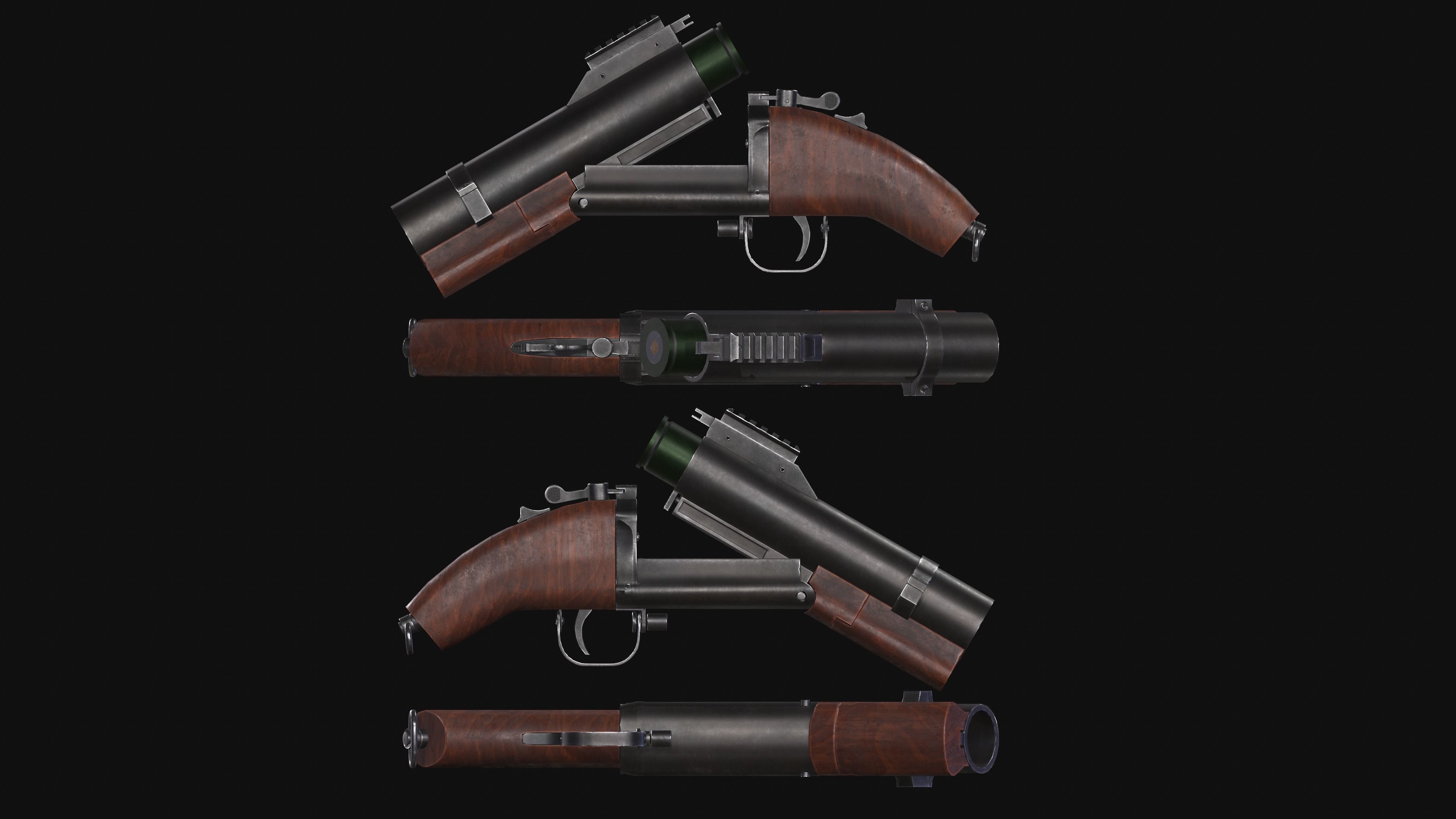 M79 Sawed-off Low-poly 3D model_3