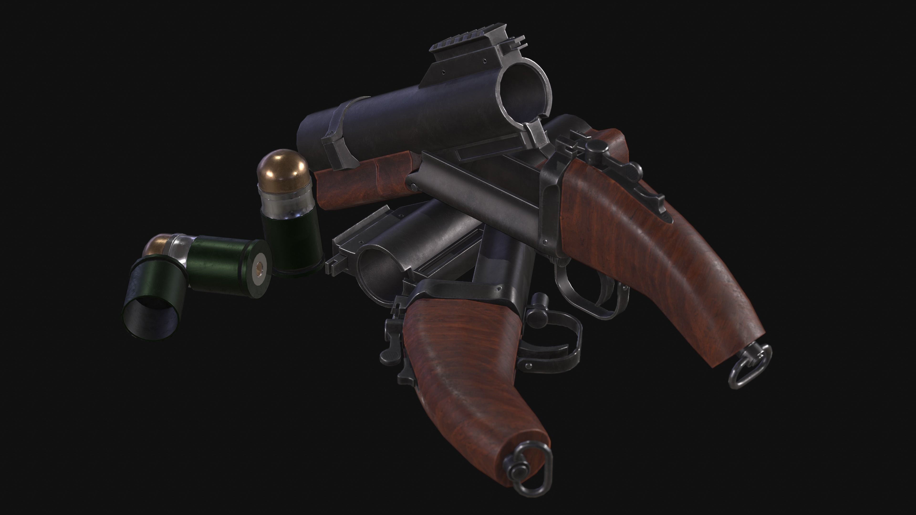 M79 Sawed-off Low-poly 3D model_1