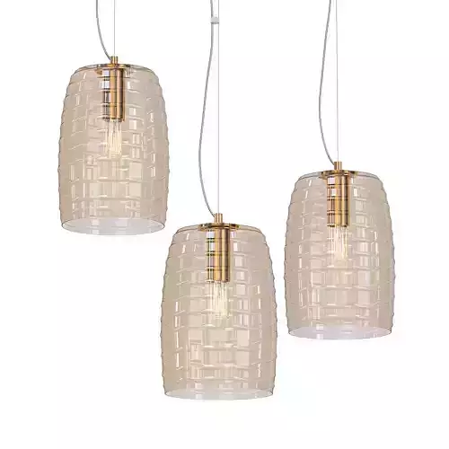 BRUNI three glass pendant lights with gold finish