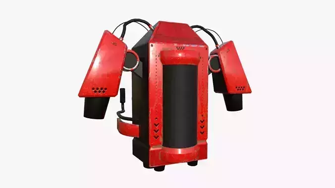 Jetpack G04 Red Black - SciFi Character Design Low-poly 3D model