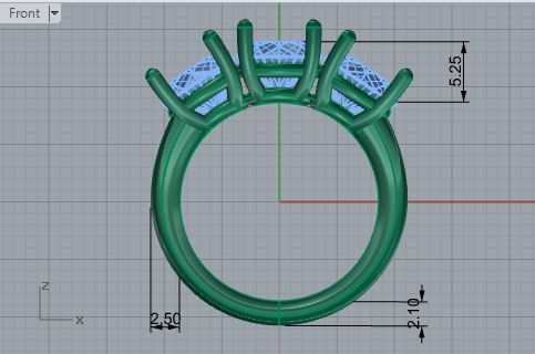 3-Stone Diamond ring 2520 3D print model 3D print model_5