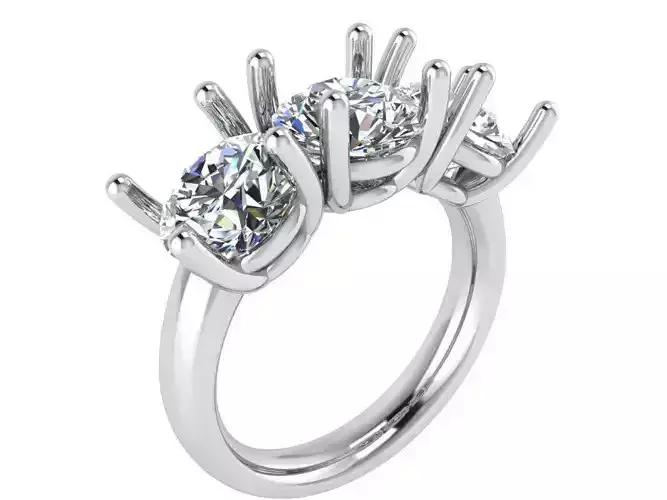 3-Stone Diamond ring 2520 3D print model