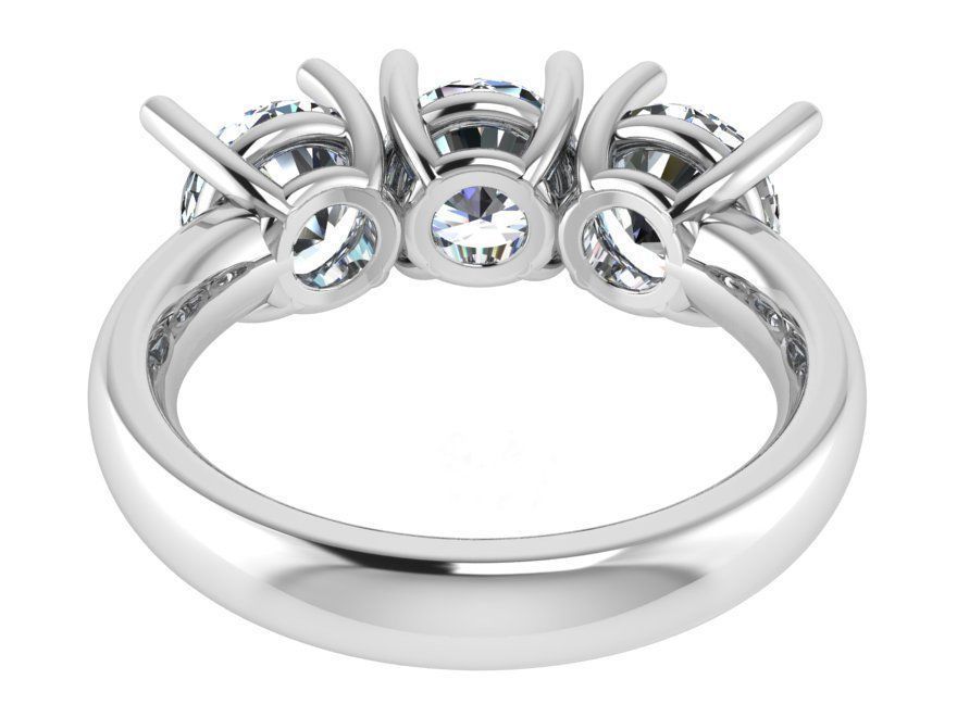 3-Stone Diamond ring 2520 3D print model 3D print model_3