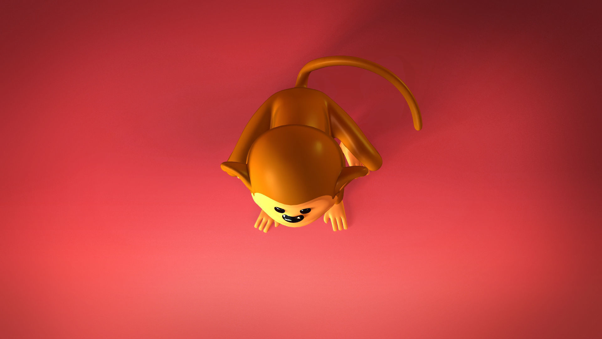 Monkey 3D model cartoon 3D model_6