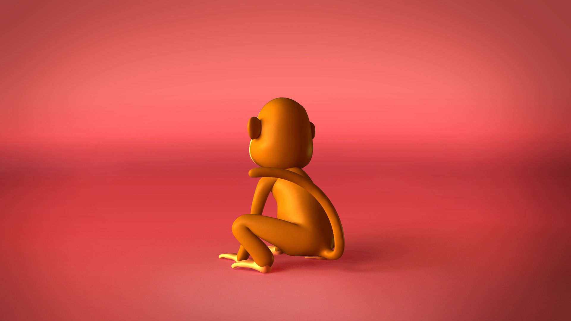 Monkey 3D model cartoon 3D model_3