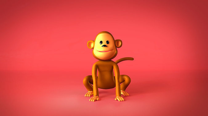 Monkey 3D model cartoon 3D model