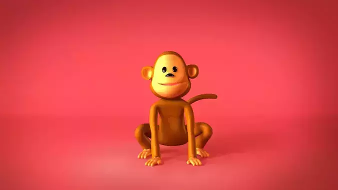 Monkey 3D model cartoon