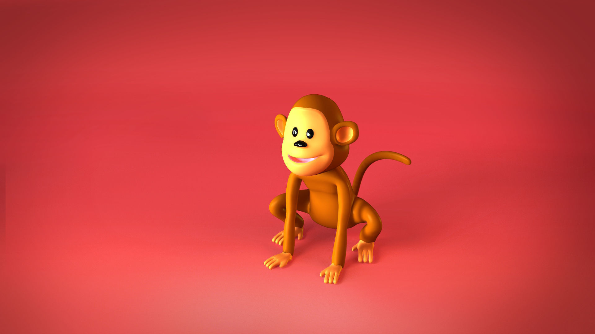 Monkey 3D model cartoon 3D model_4