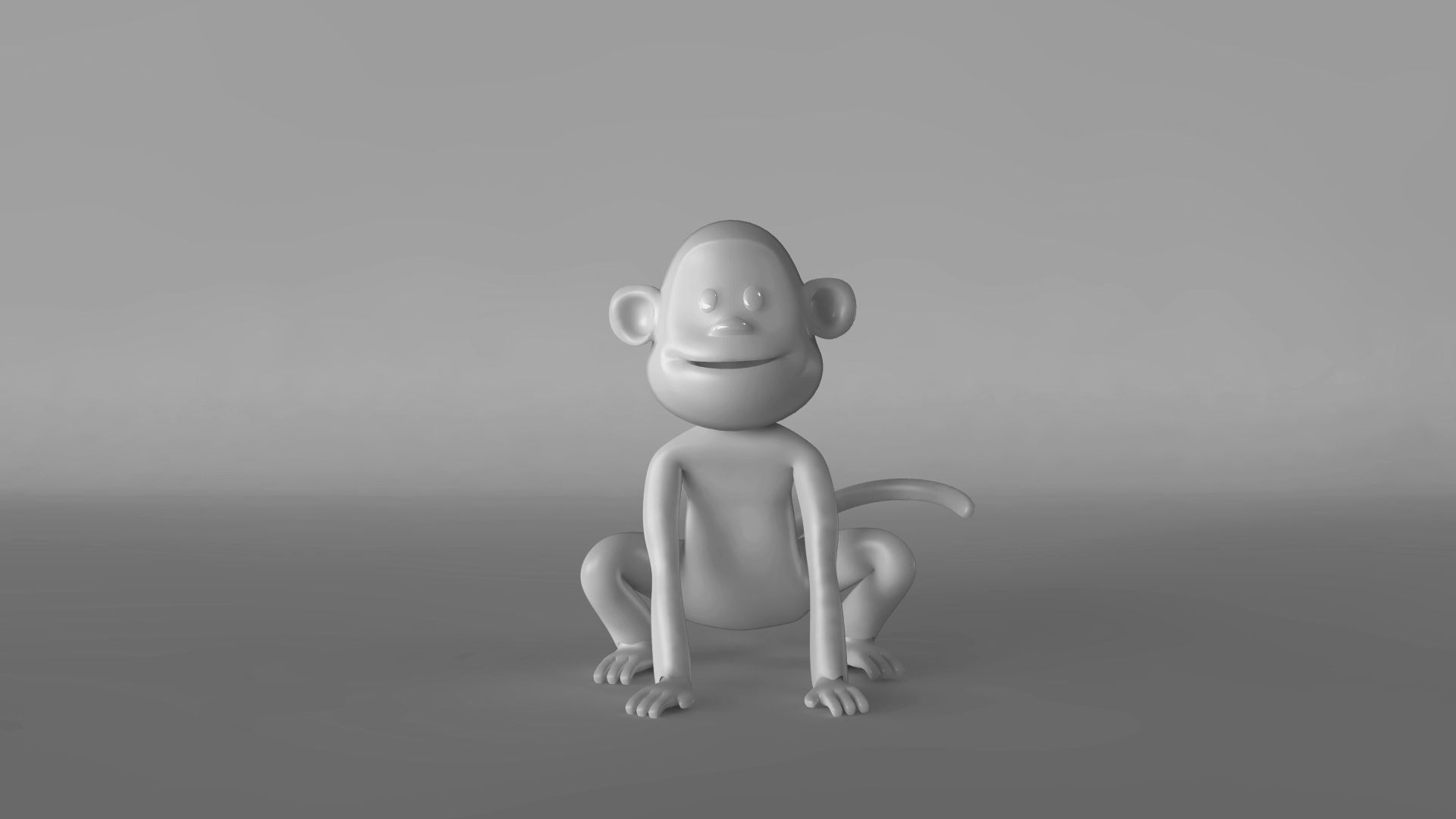 Monkey 3D model cartoon 3D model_7
