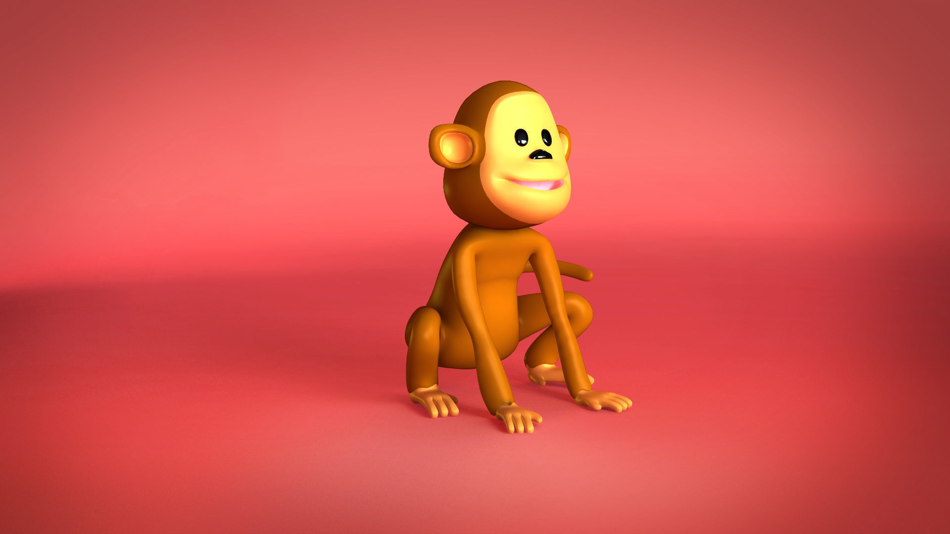 Monkey 3D model cartoon 3D model_5