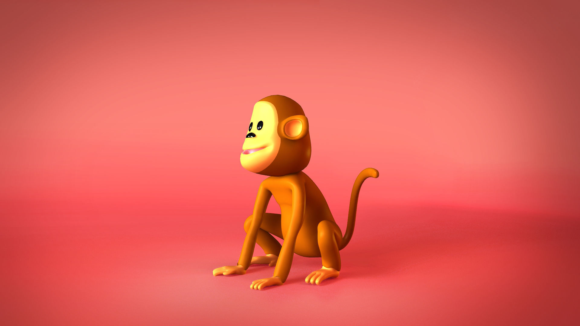 Monkey 3D model cartoon 3D model_2