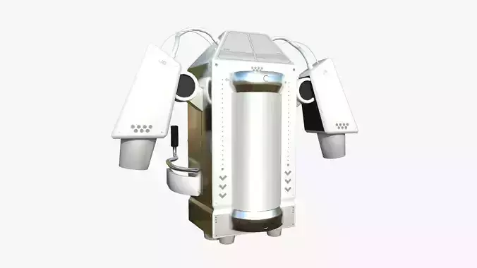 Jetpack G05 White Aluminum - SciFi Character Design Low-poly 3D model