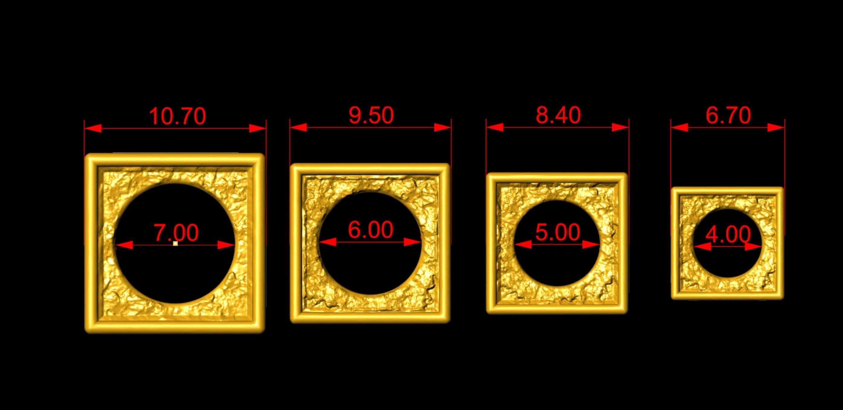 D Letter Nugget Bracelet Bead in 4 sizes 3D print model_4