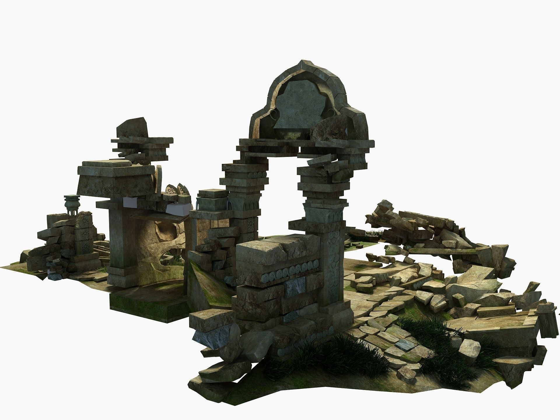 Temple Ruins 3D model_8
