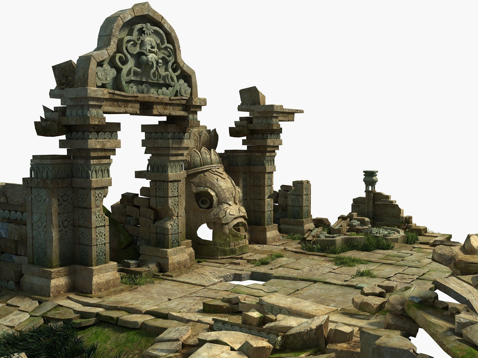 Temple Ruins 3D model_5